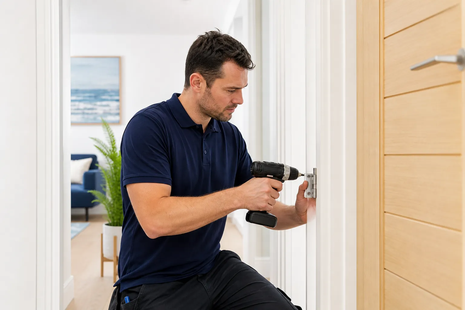 Property-care worker providing property maintenance